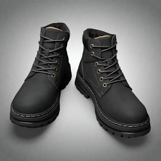 Natural Cow Leather Men Boots Handmade Retro Winter Shoes Nubuck Waterproof Ankle Snow Boots Top Quality Men Shoes Dropshipping