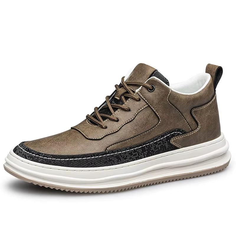 Sneakers Man Elevator Shoes Height Increase Shoes for Men Insoles 8CM Casual Genuine Leather Sports Heightening Shoes Tall Shoes