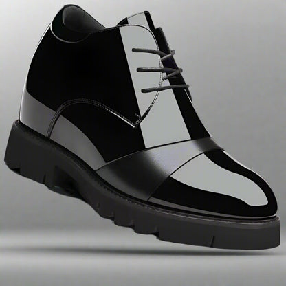 Men'S Elevator Shoes 12Cm Height Increasing Business Leather Shoes Invisible Inner Heightening Wedding Shoes Increase Insole