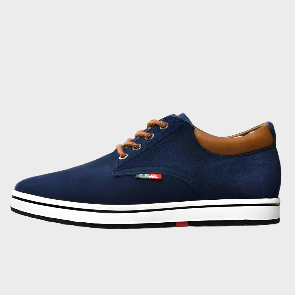 Men Shoes Elevator Sneakers Height Increase Insole 6CM Sport Black Blue Brown
