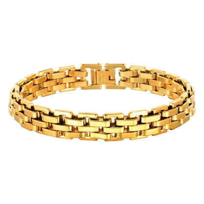 Thick Masculine Wtach Band Link Bracelets for Men, 11Mm Stainless Steel Handmade Link Wristband, Gentle Punk Gift for Him