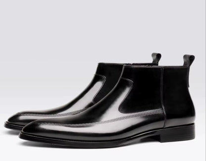 New Men'S Boots, High-Top Shoes, Leather, Handmade, Style