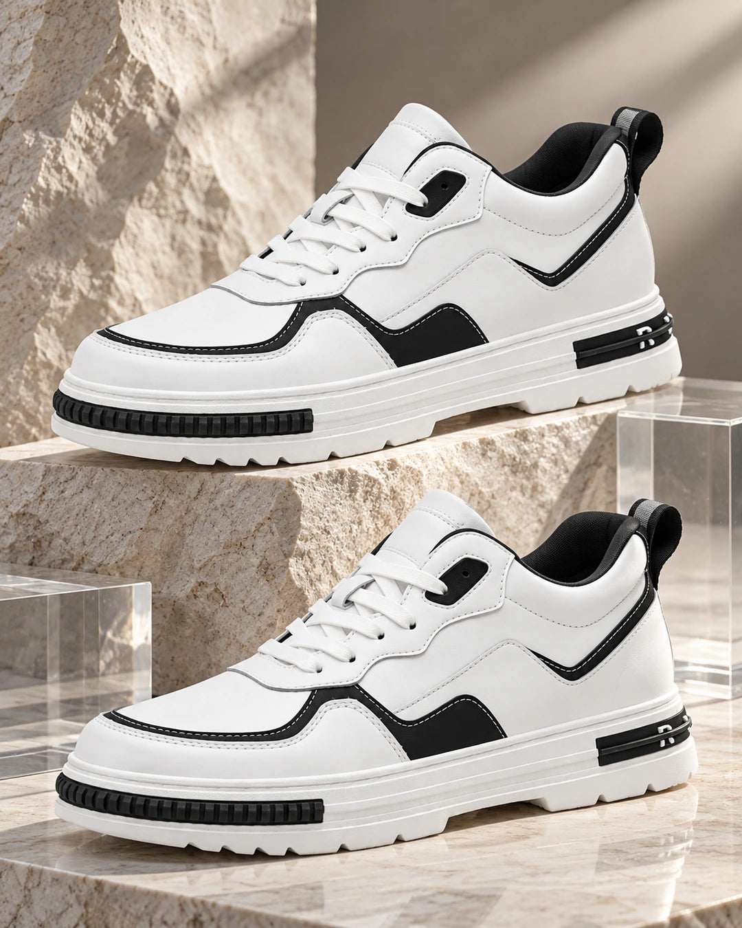 נעלי סניקרס מגביהות Elevated Slip-ons דגם 2 שחורות, צילום מוצר פרימיום
