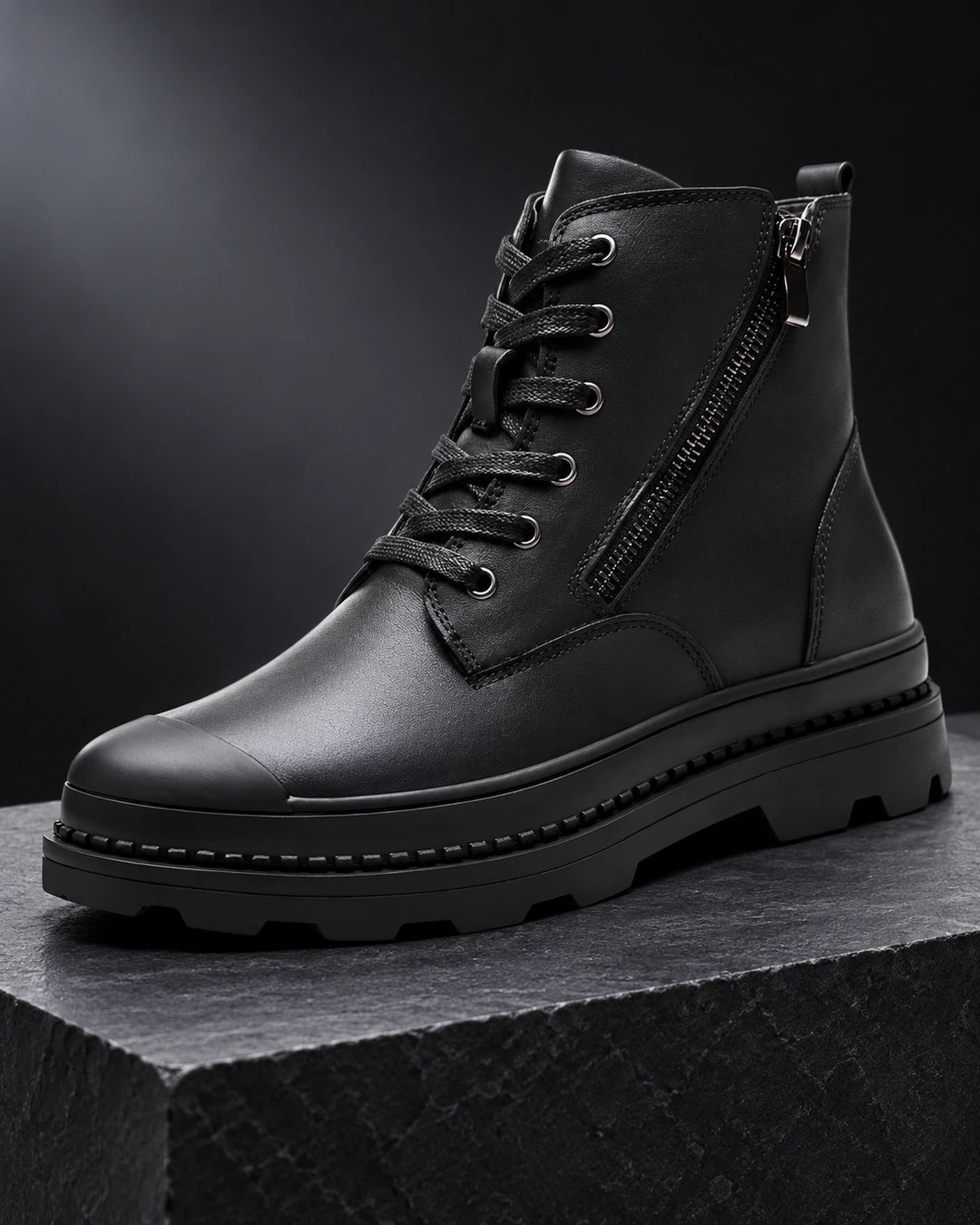 מגפיים מגביהות Inferno Rise בצבע שחור – תמונת מוצר | StepUp Shoes