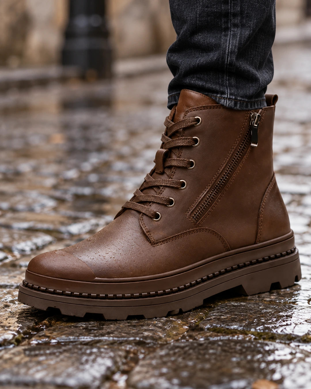 מגפיים מגביהות Inferno Rise בצבע חום – תמונת מוצר | StepUp Shoes