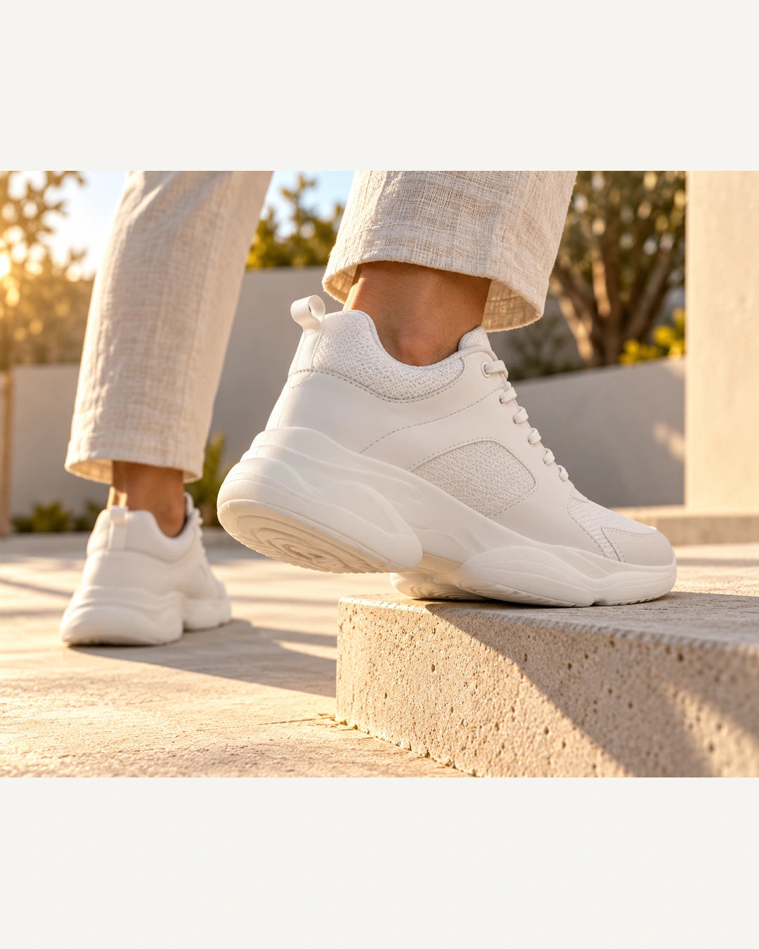 נעלי סניקרס מגביהות דגם Imperial Boost בצבע לבן – צילום Editorial | StepUp Shoes