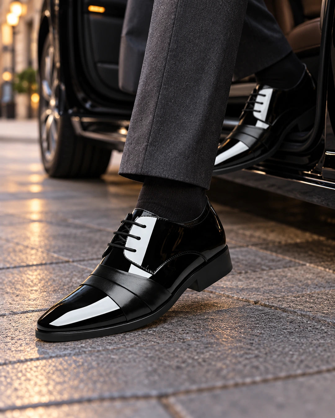 נעלי אלגנט מגביהות דגם Moderno Up בצבע שחור – צילום Lifestyle | StepUp Shoes