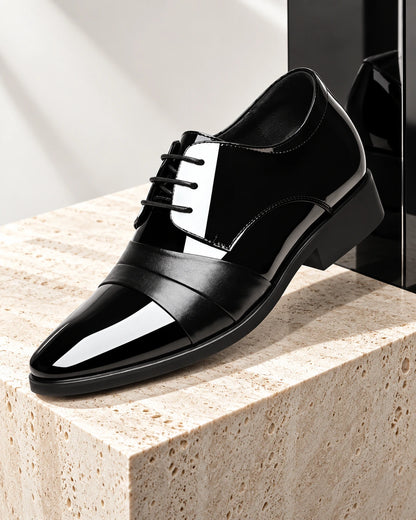 נעלי אלגנט מגביהות דגם Moderno Up בצבע שחור – צילום Editorial | StepUp Shoes