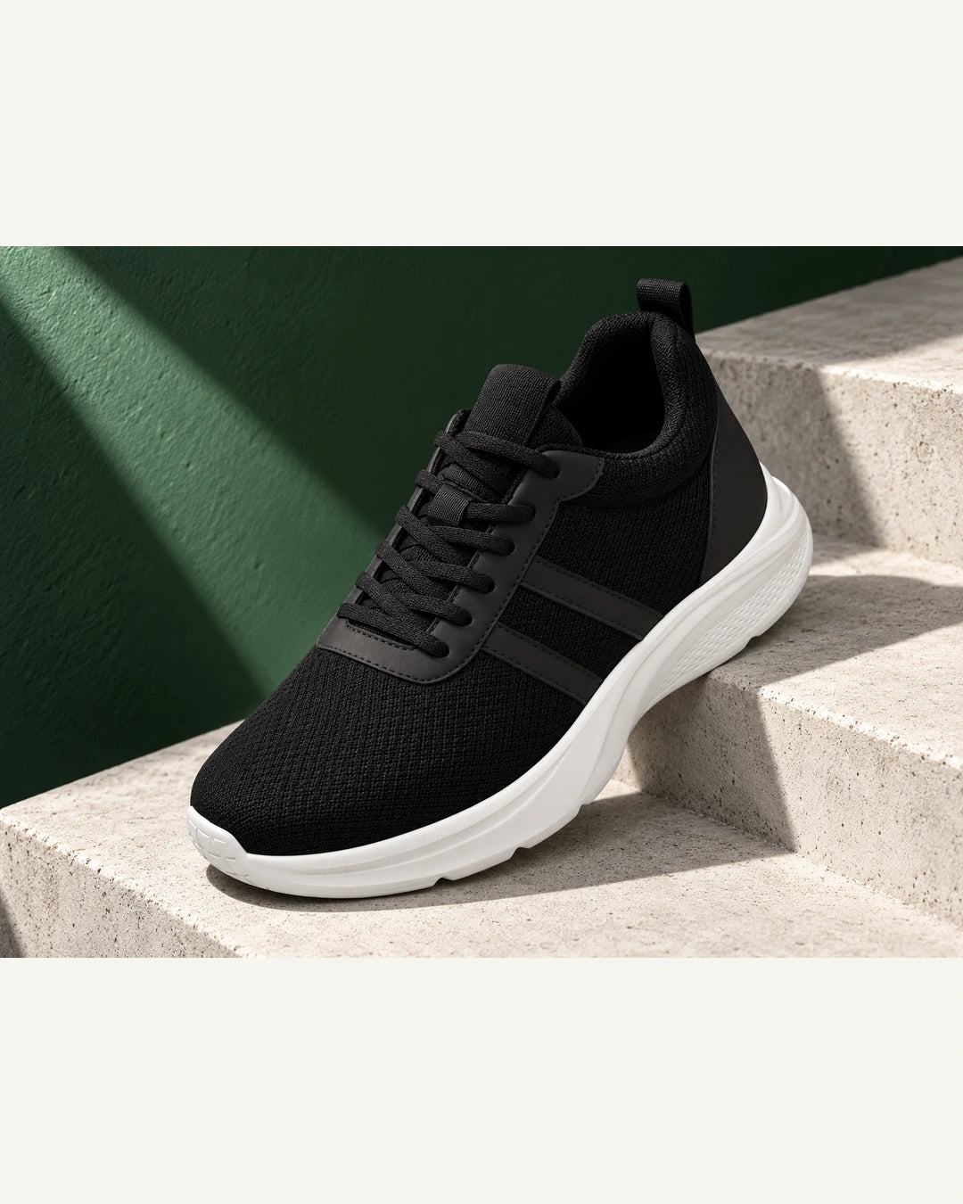 נעלי סניקרס מגביהות דגם SNEAK 8 בצבע שחור – צילום Lifestyle | StepUp Shoes