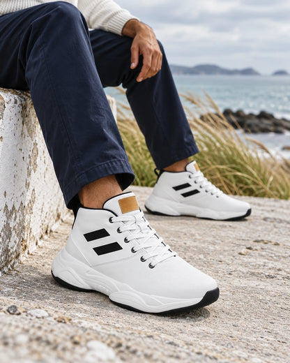 נעלי סניקרס מגביהות דגם Dynamic Glide בצבע לבן – צילום Lifestyle | StepUp Shoes
