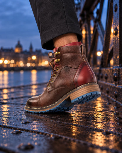 מגפיים מגביהות דגם  StreetLift Boots בצבע חום – צילום Editorial | StepUp Shoes