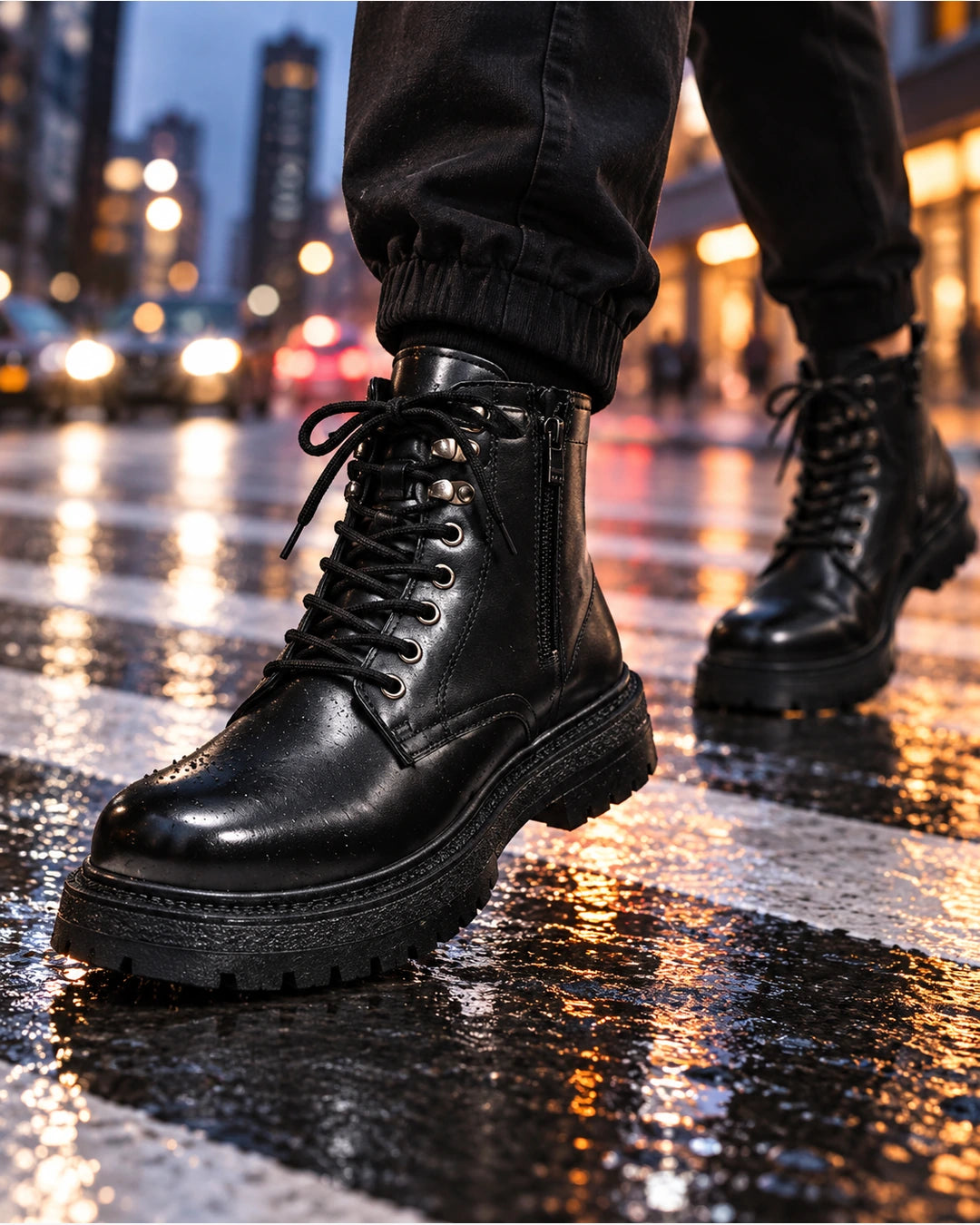 מגפיים מגביהים דגם MaxLift Boots בצבע שחור [סגנון קז'ואל] – צילום Lifestyle | StepUp Shoes