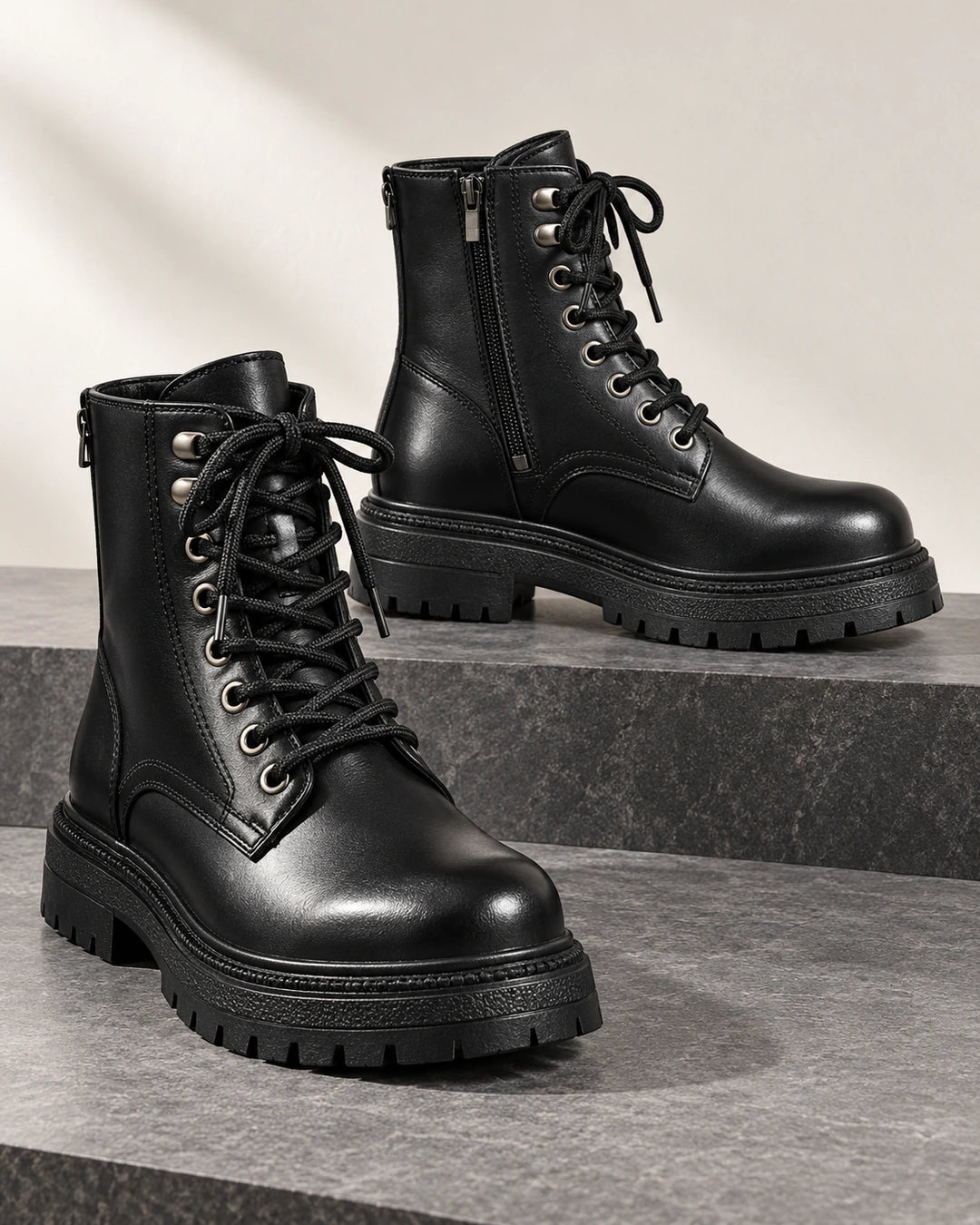 מגפיים מגביהים דגם MaxLift Boots בצבע שחור [סגנון קז'ואל] – צילום מוצר בסטודיו | StepUp Shoes