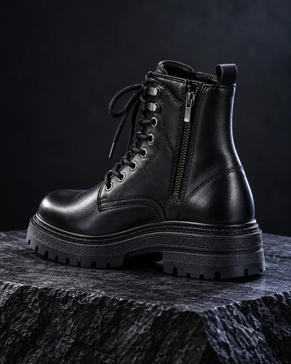 מגפיים מגביהים דגם MaxLift Boots בצבע שחור [סגנון קז'ואל] – צילום מוצר בסטודיו | StepUp Shoes