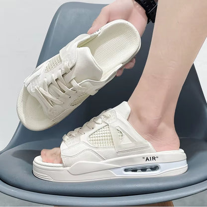 Slippers AIR Man Summer New Style Men'S Casual Shoes Outdoor Lightweight Explosive Style Platform Hard-Wearing Soft Mans Sandals