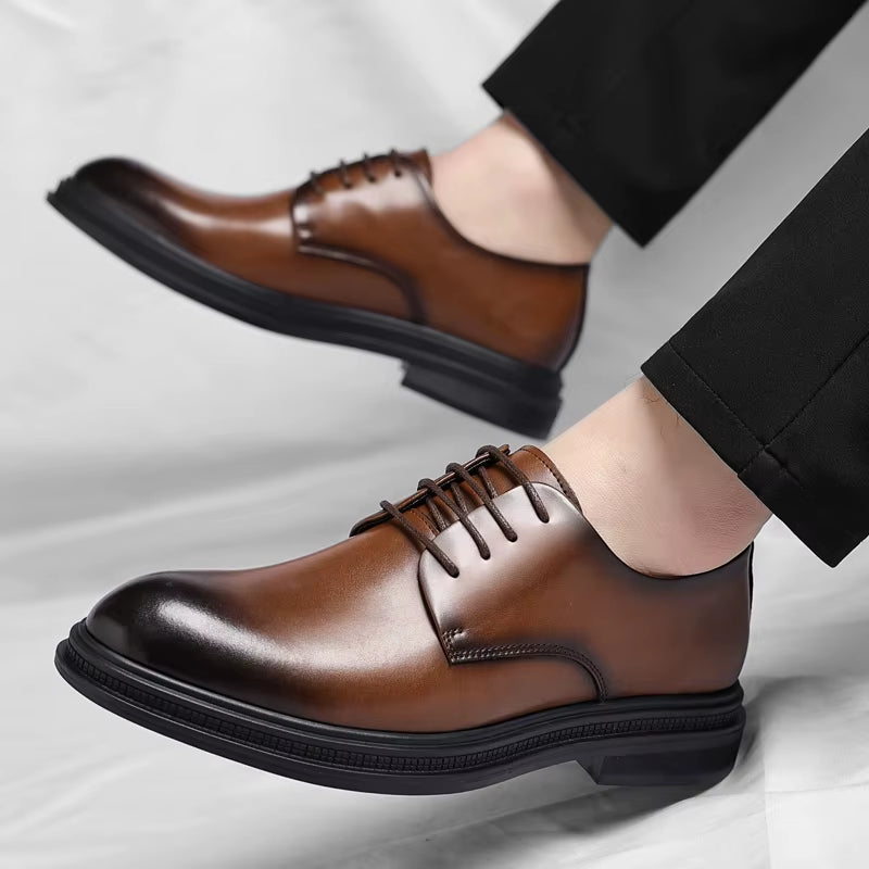 Hollow Out Elevator Shoes Men Dress Shoes 3/6/8 Cm Formal Shoes Spring/Summer Classic Business Luxury Men Oxfords Lift Suit Shoe