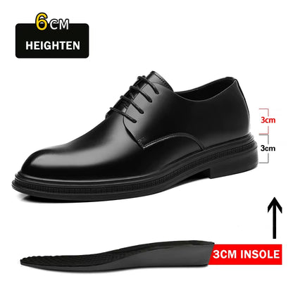 Hollow Out Elevator Shoes Men Dress Shoes 3/6/8 Cm Formal Shoes Spring/Summer Classic Business Luxury Men Oxfords Lift Suit Shoe