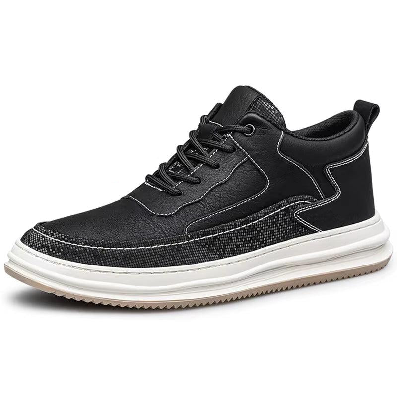 Sneakers Man Elevator Shoes Height Increase Shoes for Men Insoles 8CM Casual Genuine Leather Sports Heightening Shoes Tall Shoes