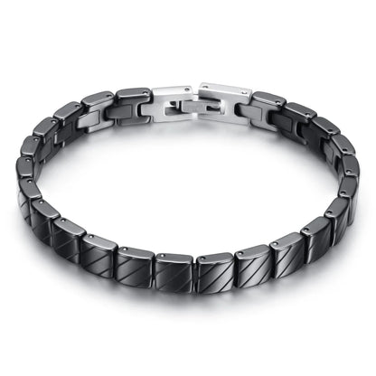 Fashion White/Black Ceramic Wrap Bracelet &Bangle for Men Women 12Mm Width Stainless Steel Charm Bracelet