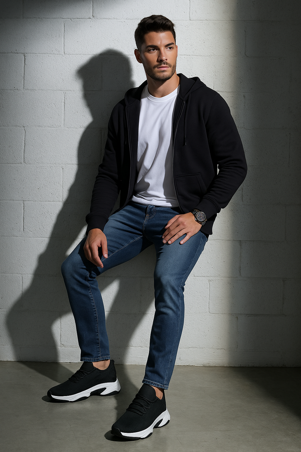 נעלי סניקרס מגביהות דגם Active Y Black