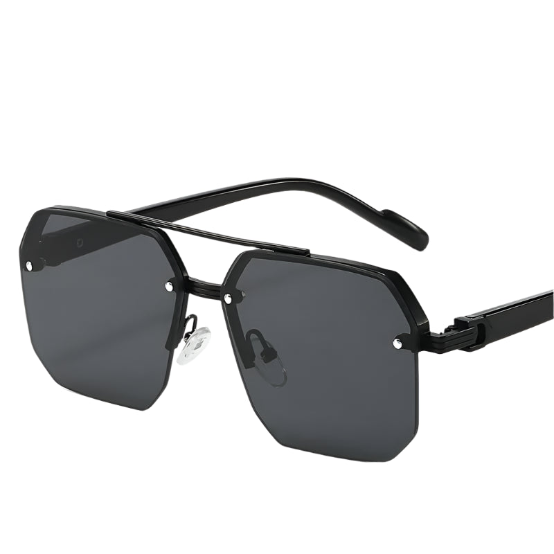 Men'S Metal Sunglasses Square Half Frame Rice Nails Casual Trend Personality Retro Fashion Outdoor Sports Eyeglasses