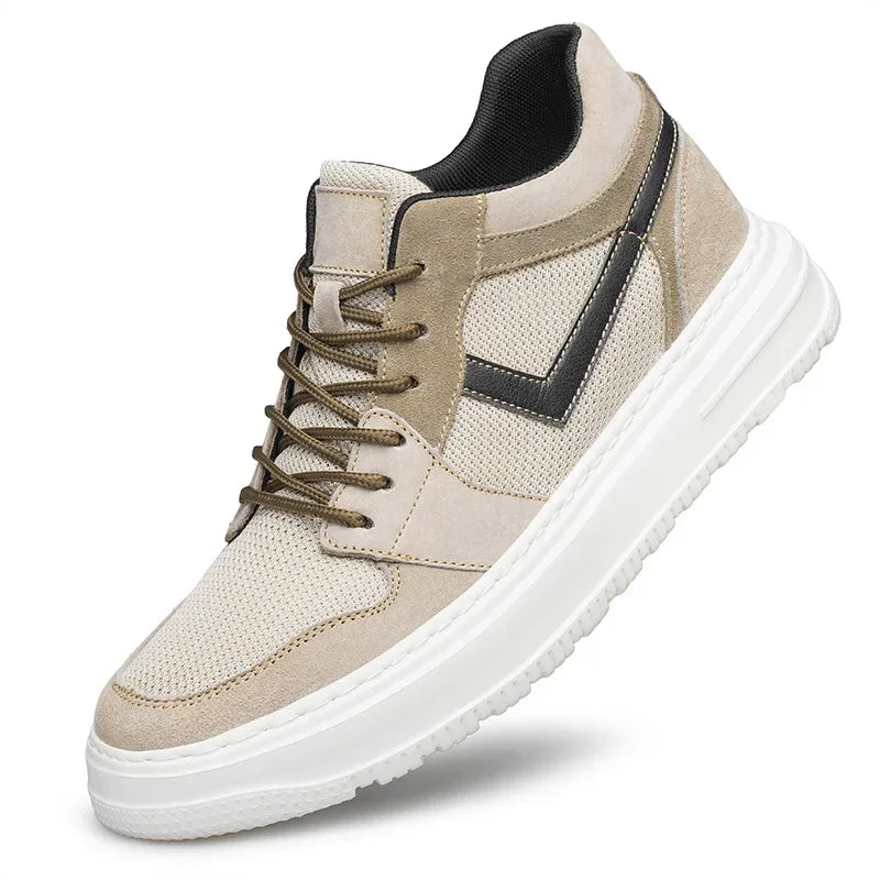 2024 New Invisible Men'S Shoe Height Increasing 6CM Board Shoe Breathable plus Size Casual Trendy Shoe Summer Season