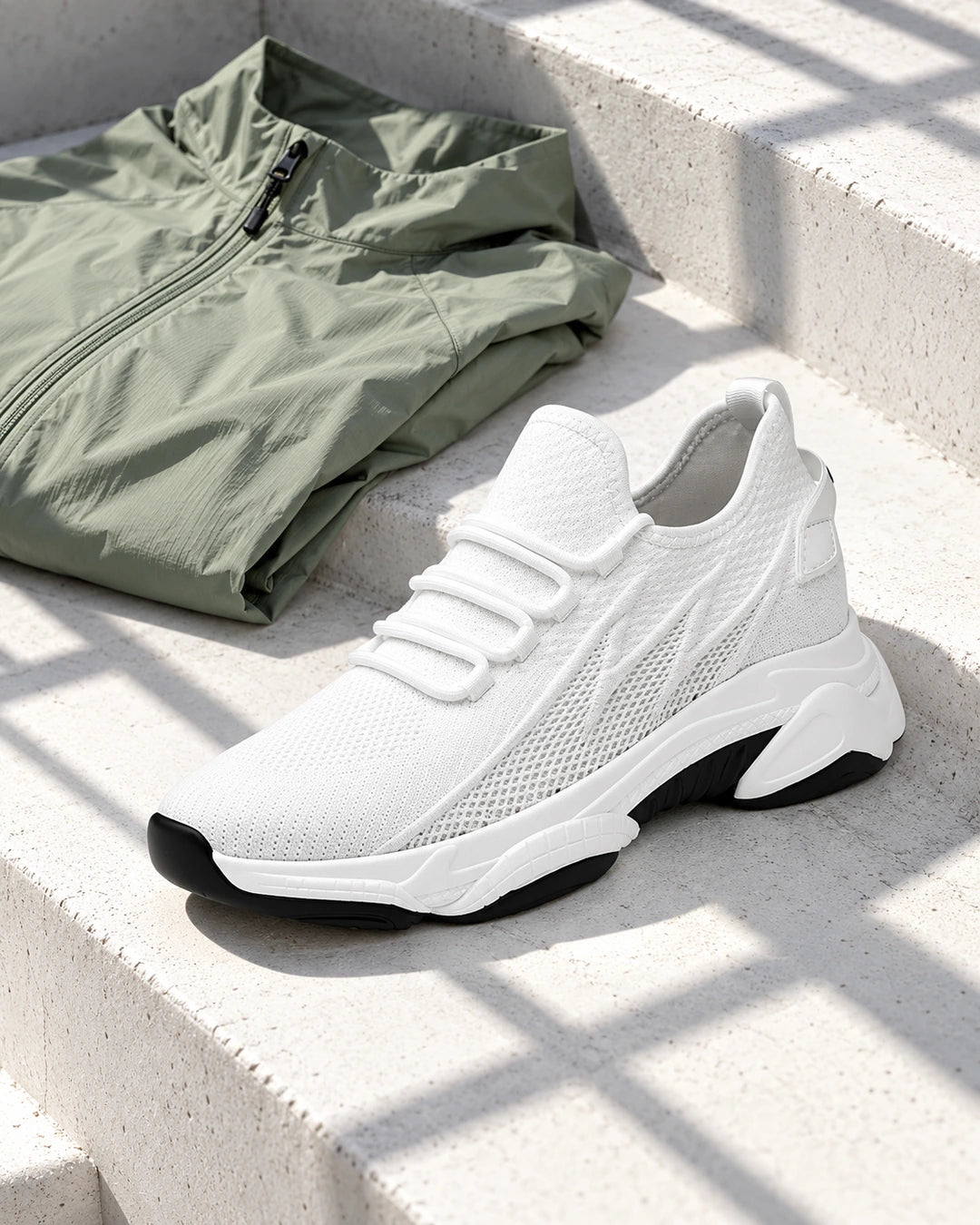 נעלי סניקרס מגביהות Active Y לבנות – צילום אופנתי | StepUp Shoes