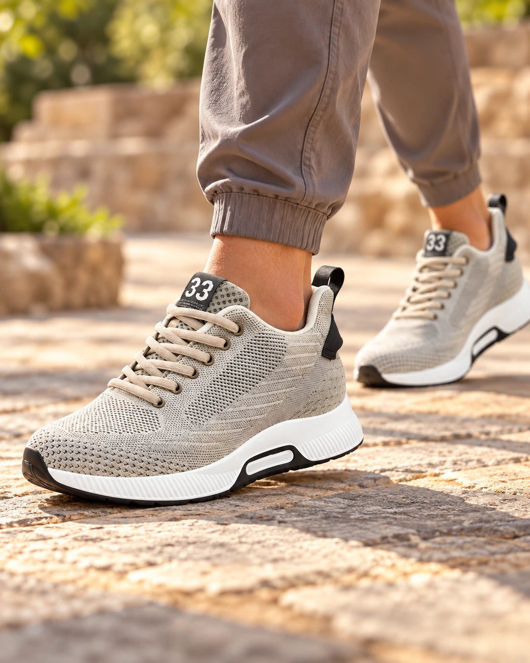 נעלי ספורט מגביהות דגם Power Run בצבע שמנת – צילום לייפסטייל | StepUp Shoes