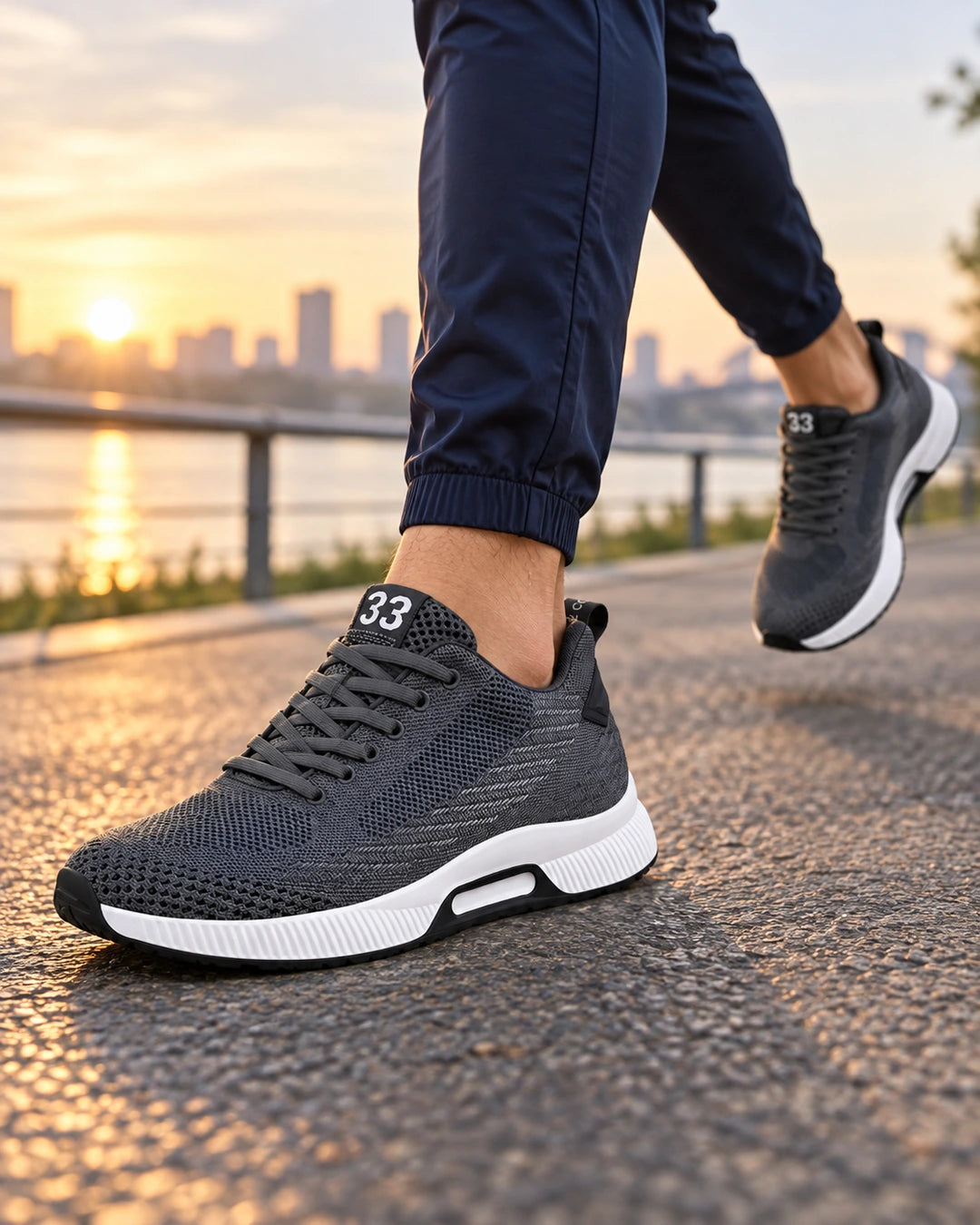 נעלי ספורט מגביהות דגם Power Run בצבע אפור – צילום לייפסטייל | StepUp Shoes