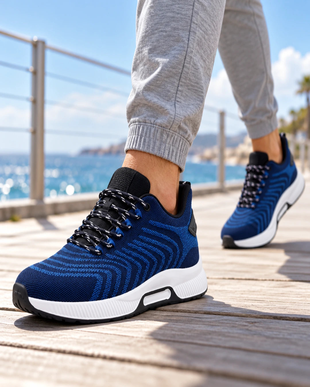 נעלי סניקרס מגביהות דגם  PeakFit בצבע כחול – צילום Lifestyle | StepUp Shoes