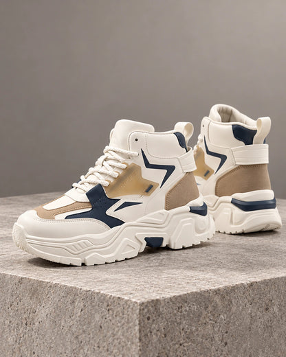 Hype Boost 10CM – נעלי ספורט מגביהות בצבע בז׳, צילום מוצר פרימיום בסטודיו | StepUp Shoes