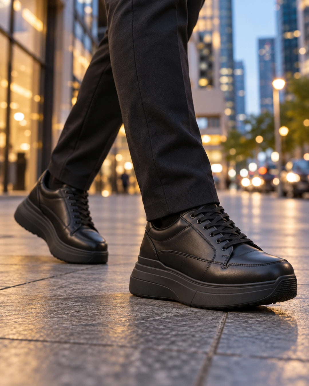 נעלי סניקרס מגביהות דגם AirLift 2 בצבע שחור – צילום Lifestyle | StepUp Shoes