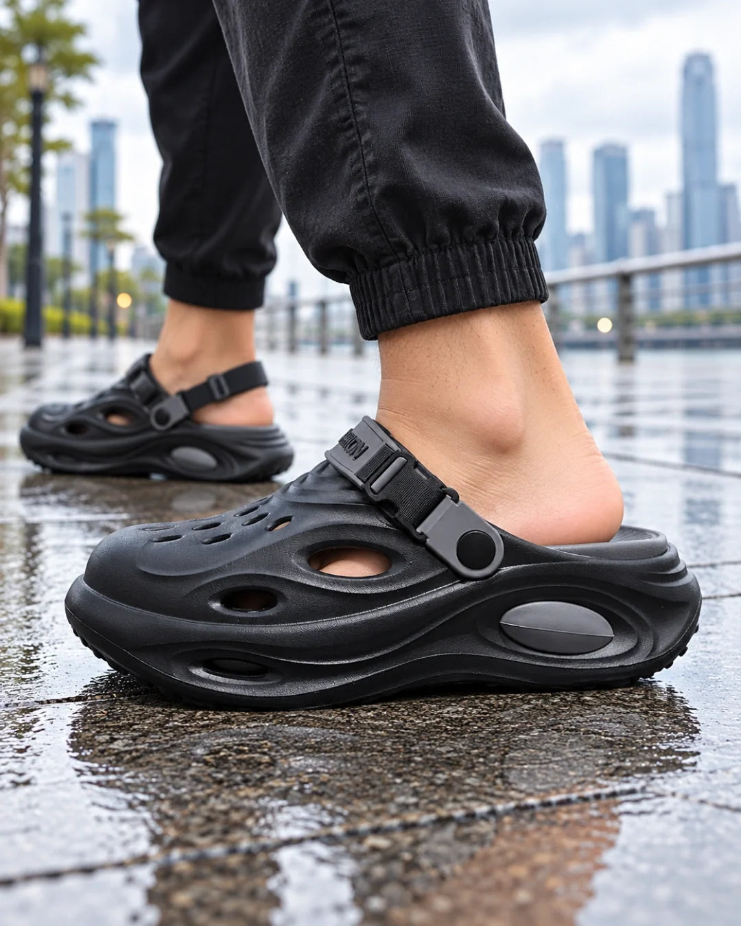 כפכפים מגביהים דגם Relax Pro לגברים בצבע שחור ואפור [דגם משודרג], צילום לייפסטייל