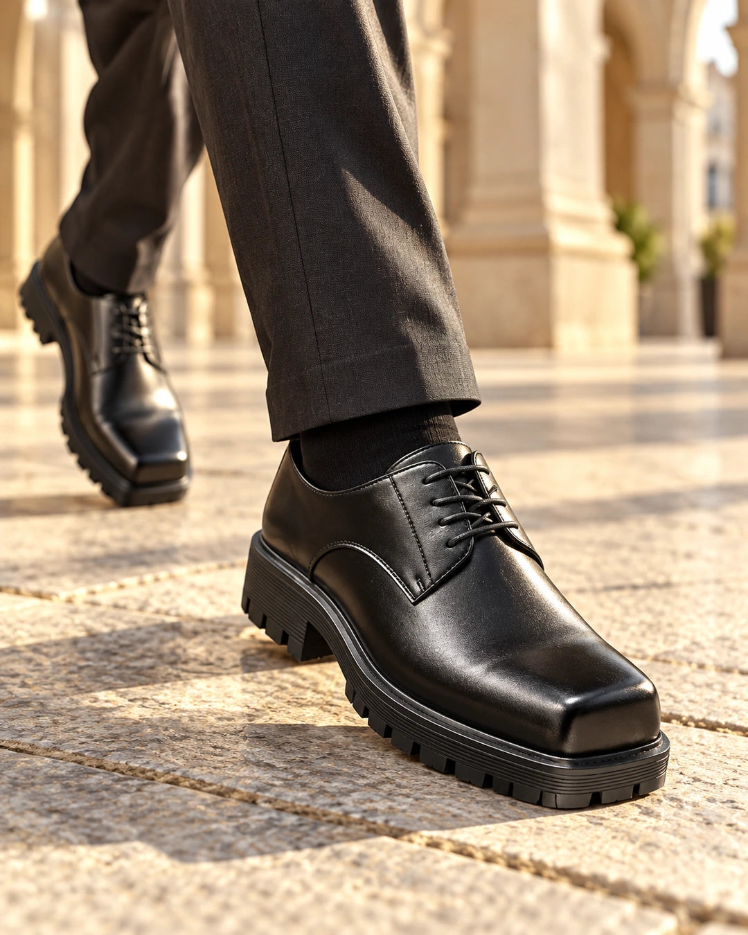 נעלי אלגנט מגביהות דגם Santino בצבע black 6cm model 1 – צילום לייפסטייל | StepUp Shoes