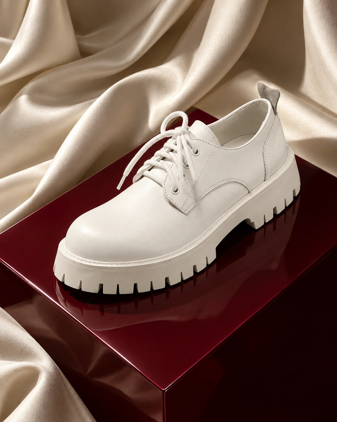 נעלי אלגנט מגביהות דגם Santino בצבע white 6cm – צילום Editorial יצירתי | StepUp Shoes