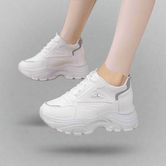 Plus Size Women'S Sport Shoes 2023 Autumn New Color Block Sneakers Lightweight Running Shoes with Thick Bottom EVA Sole Material