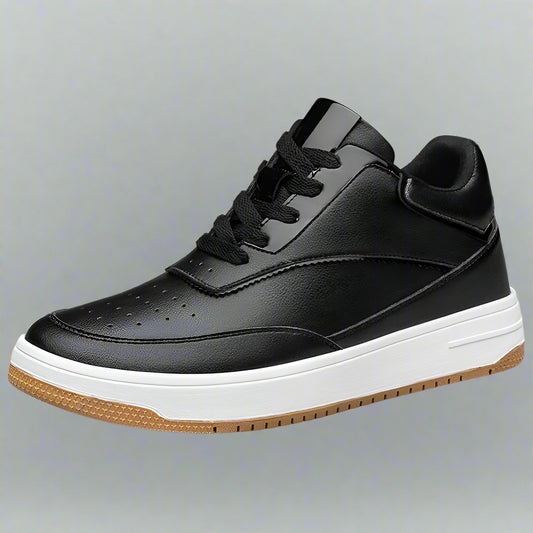 Men Genuine Leather Casual Shoes Men Sneakers Man White Shoes Comfortable Platform Male Footwear Height Increase 6/8/10CM Insole