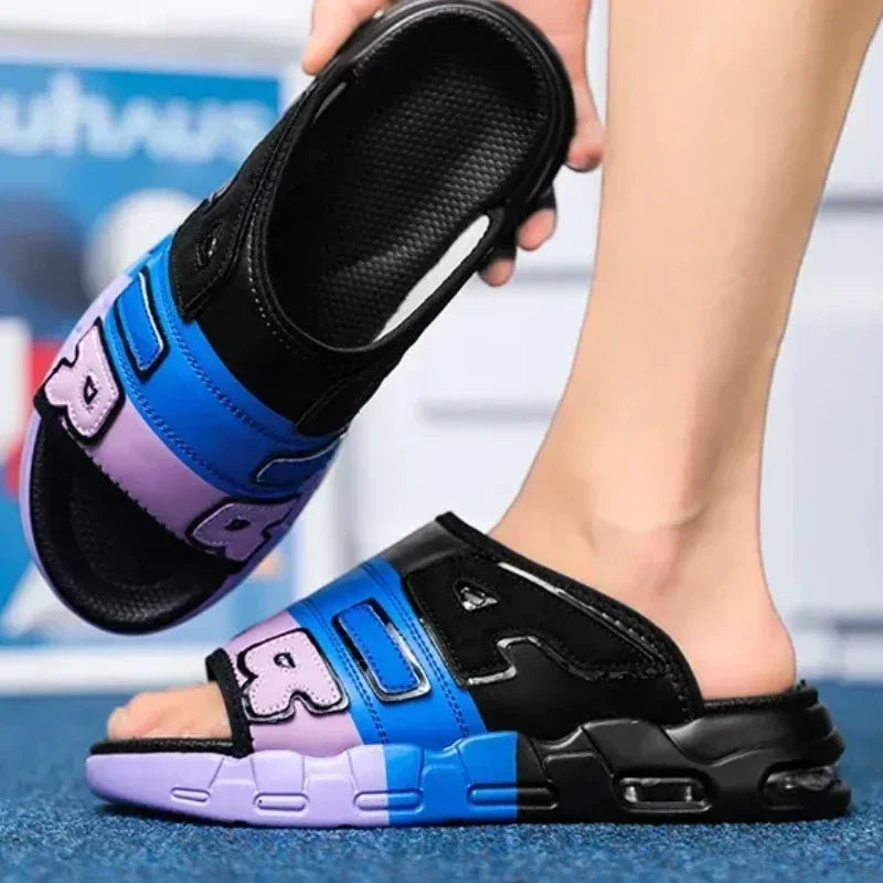 Men'S Slippers Air Cushion Design Sandals Summer New PVC Soft Non-Slip Men'S Sports Slippers for Men Flip Flops Sandalias Hombre