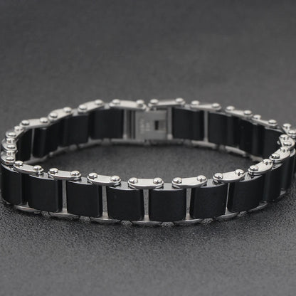 Fashion White/Black Ceramic Wrap Bracelet &Bangle for Men Women 12Mm Width Stainless Steel Charm Bracelet