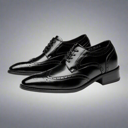 High Quality Genuine Leather Brogue Men Elevator Shoes 6CM Height Increase Oxford Men Formal Dress Shoes Business Office Wedding