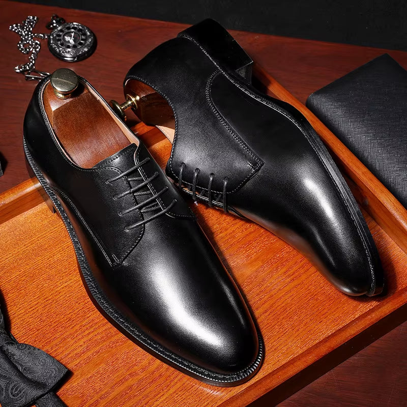 Italian Luxury High Quality Elegant Male Natural Genuine Leather Social Shoes Office Career Business Formal Solid Oxfords Shoe