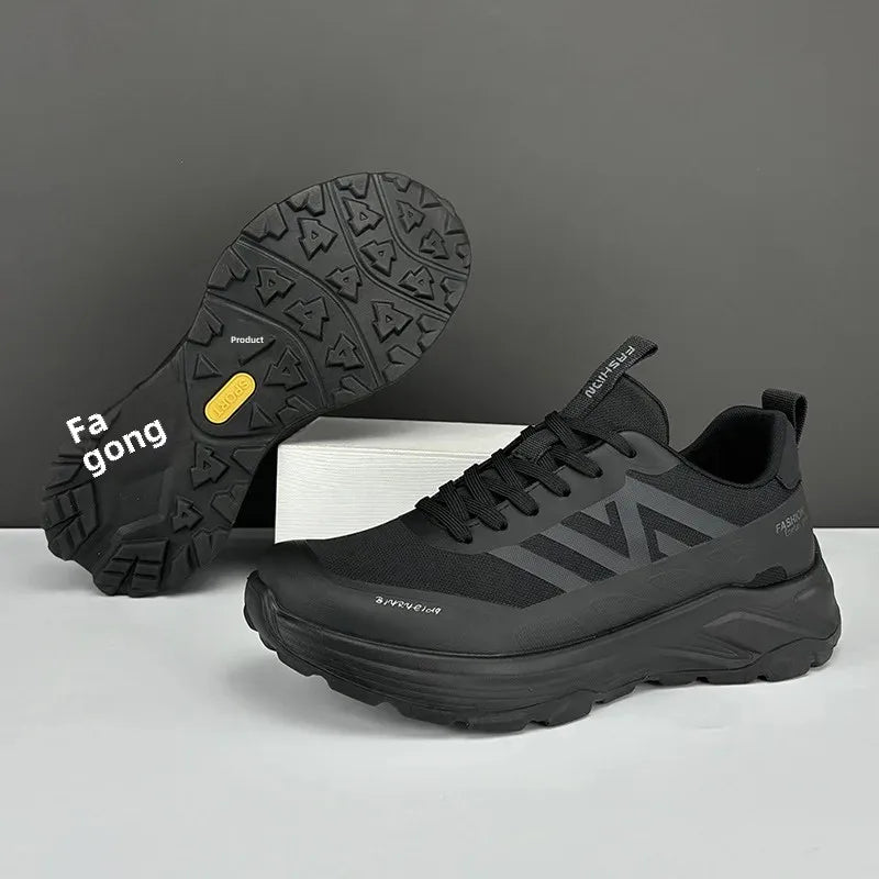 Men'S Summer New Sport Shoes Breathable Mesh Outdoor Running Shoes Thick Bottom Anti-Slip Soft Sole Casual Shoes