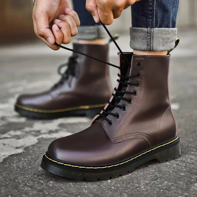2021 Autumn/Winter New Fleece-Lined Warm Women'S Vintage Soft Leather Genuine Leather Doctor Men'S Short Boots English Style
