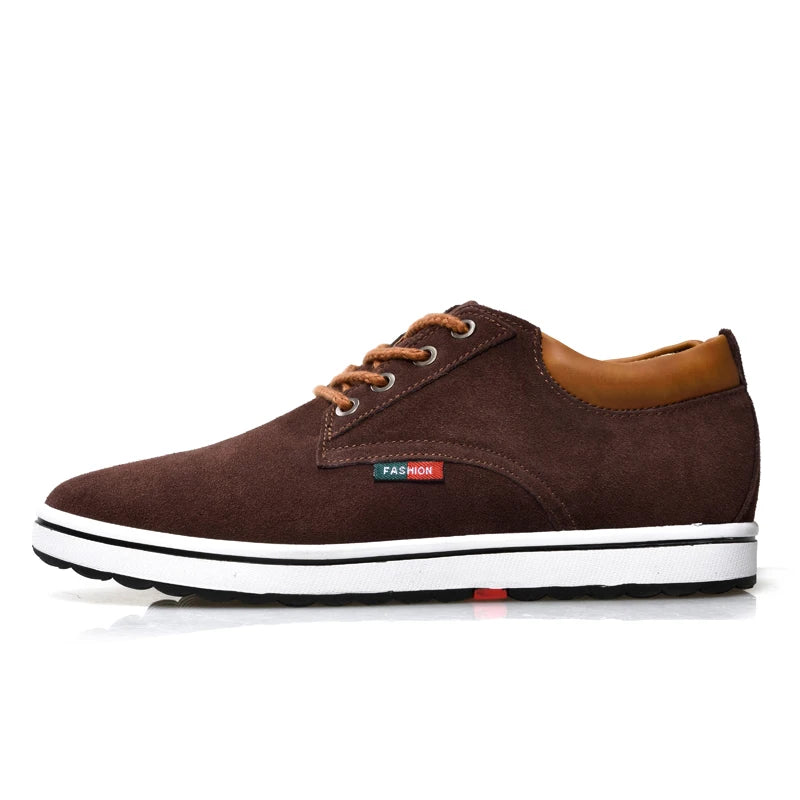 Men Shoes Elevator Sneakers Height Increase Insole 6CM Sport Black Blue Brown