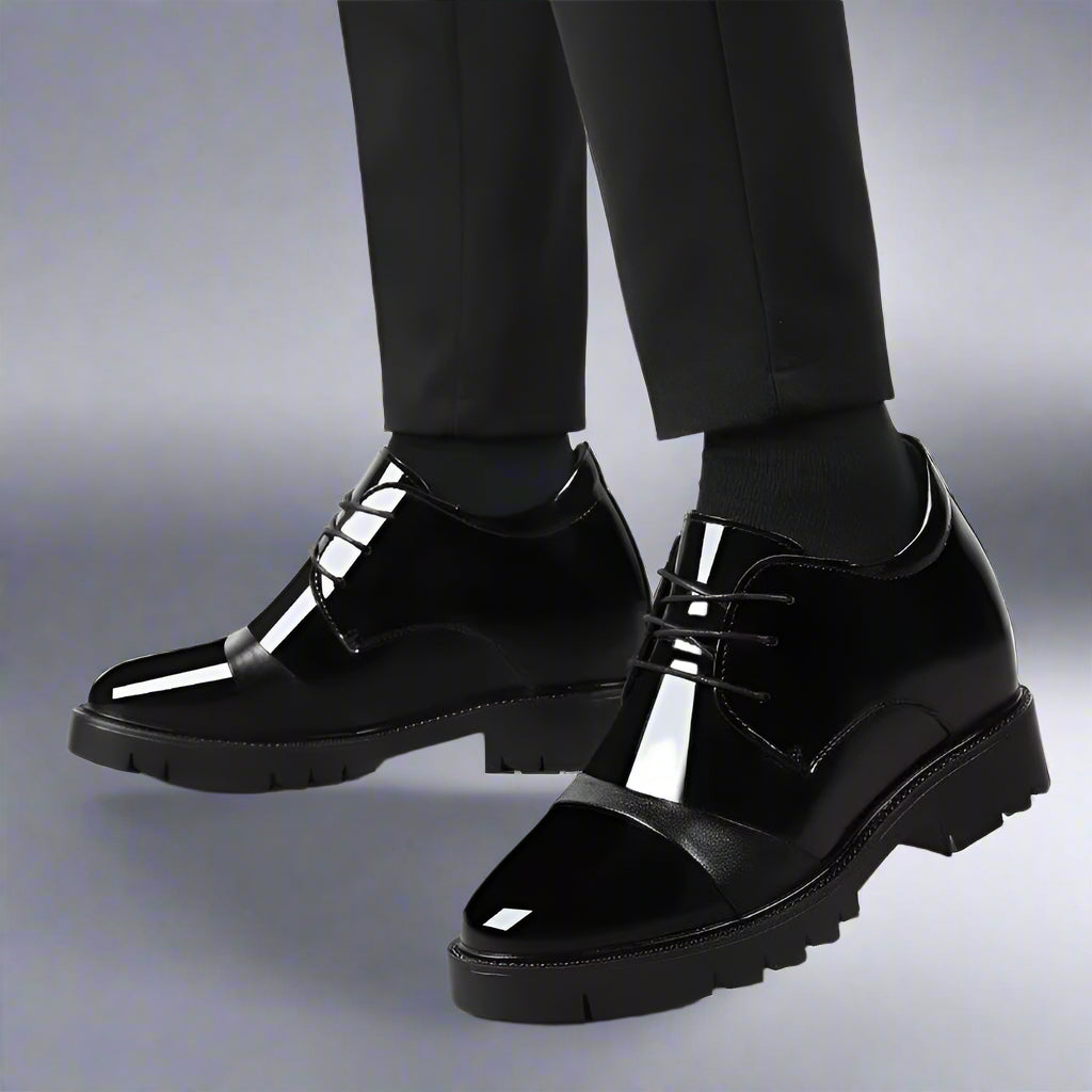 Men'S Elevator Shoes 12Cm Height Increasing Business Leather Shoes Invisible Inner Heightening Wedding Shoes Increase Insole