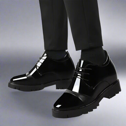 Men'S Elevator Shoes 12Cm Height Increasing Business Leather Shoes Invisible Inner Heightening Wedding Shoes Increase Insole