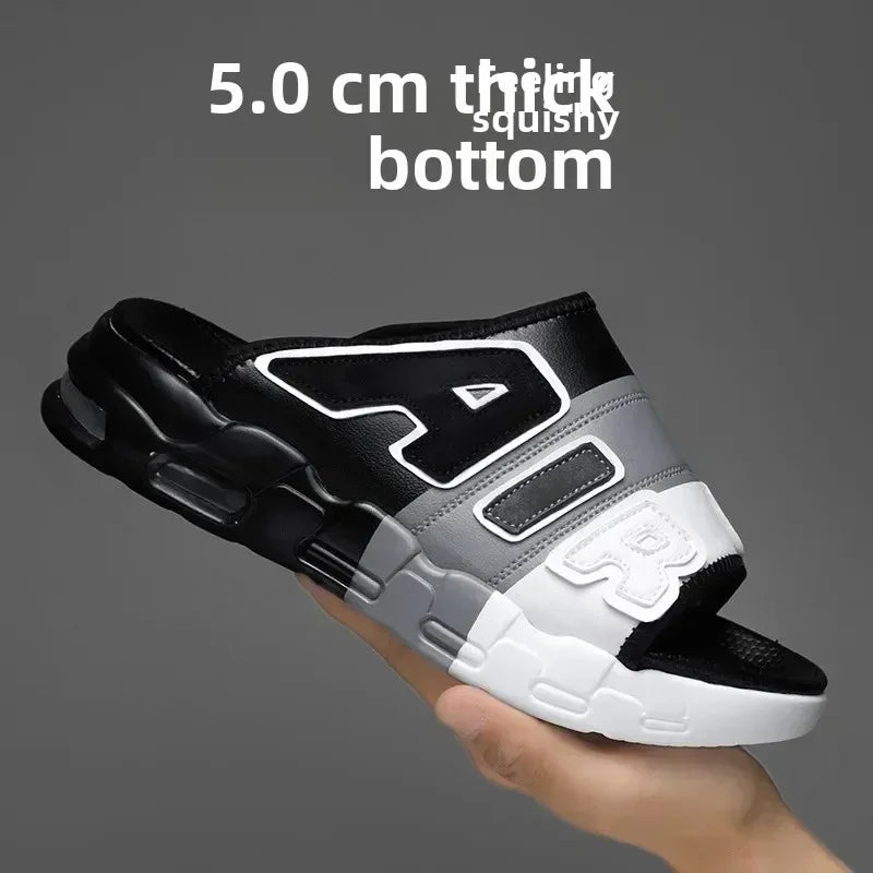 Men'S Slippers Air Cushion Design Sandals Summer New PVC Soft Non-Slip Men'S Sports Slippers for Men Flip Flops Sandalias Hombre
