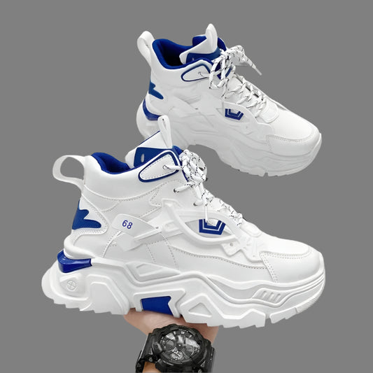 Men'S High Top Dad Shoes with Thick Sole and Hidden Height 12Cm Increase 10 Casual Sports Shoes for Adults Summer Synthetic