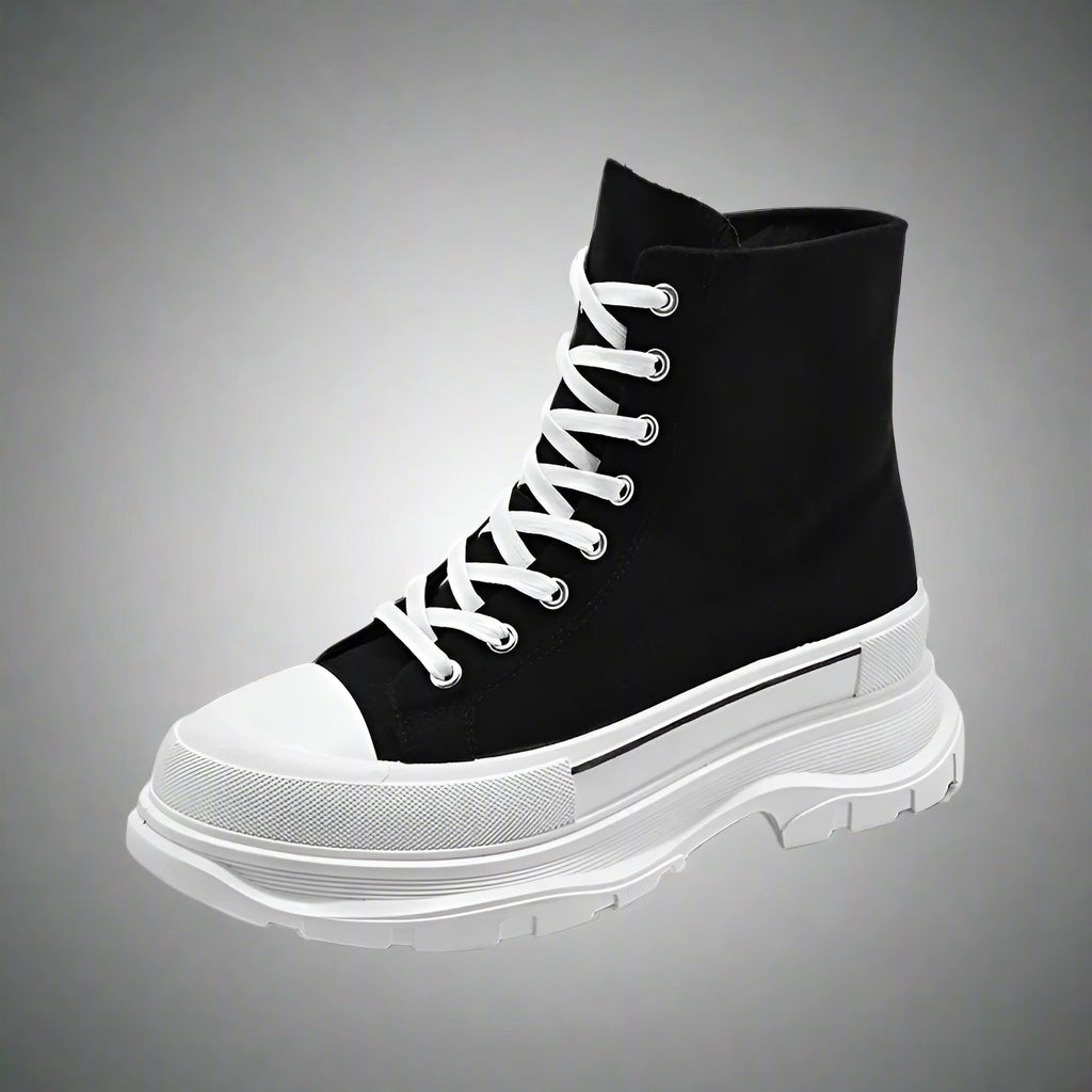 Invisible Height Increasing Shoes for Men 12Cm 10Cm New 2023 Canva Casual Sneakers Thick Bottom High Top Old Dad Shoes Breathabl