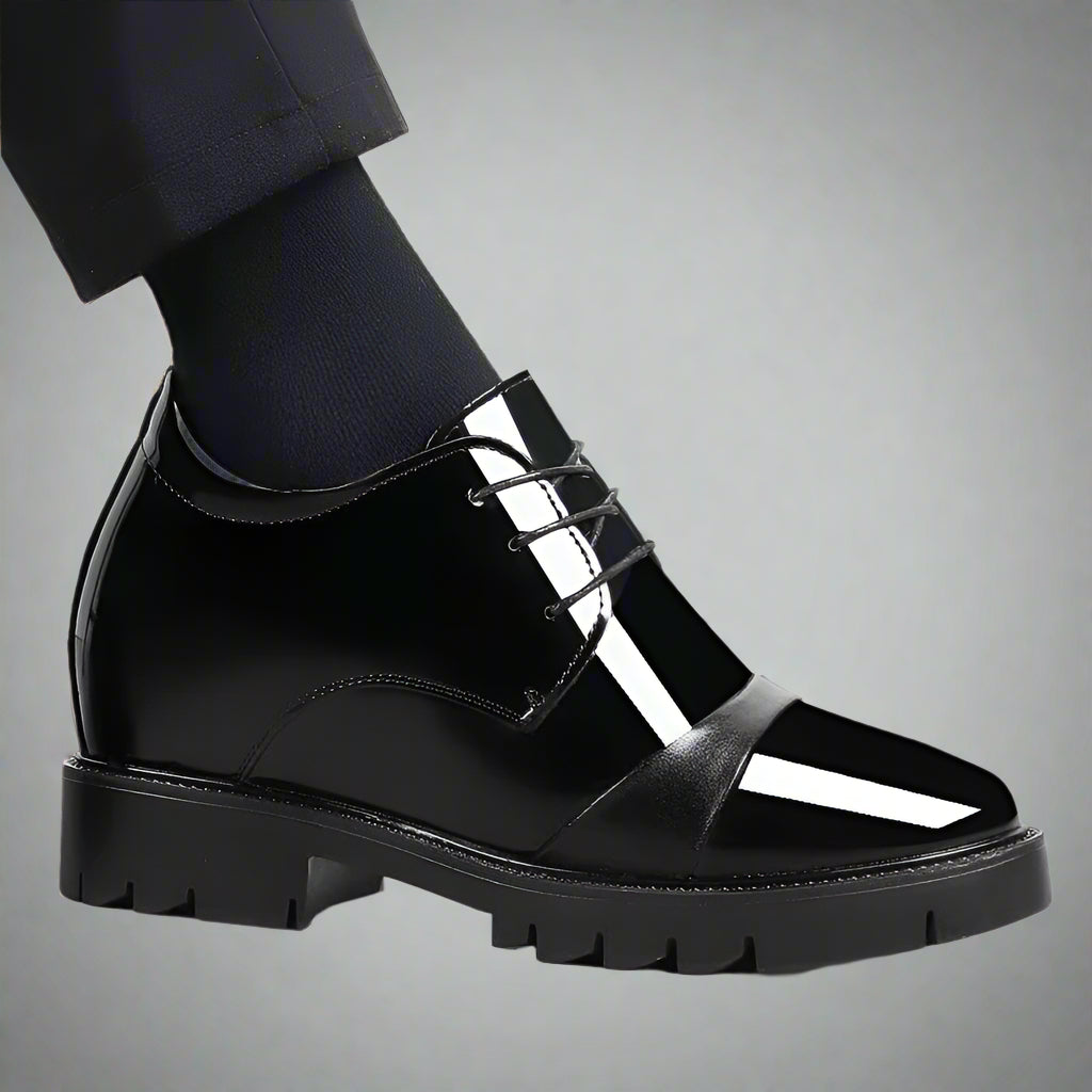 Men'S Elevator Shoes 12Cm Height Increasing Business Leather Shoes Invisible Inner Heightening Wedding Shoes Increase Insole